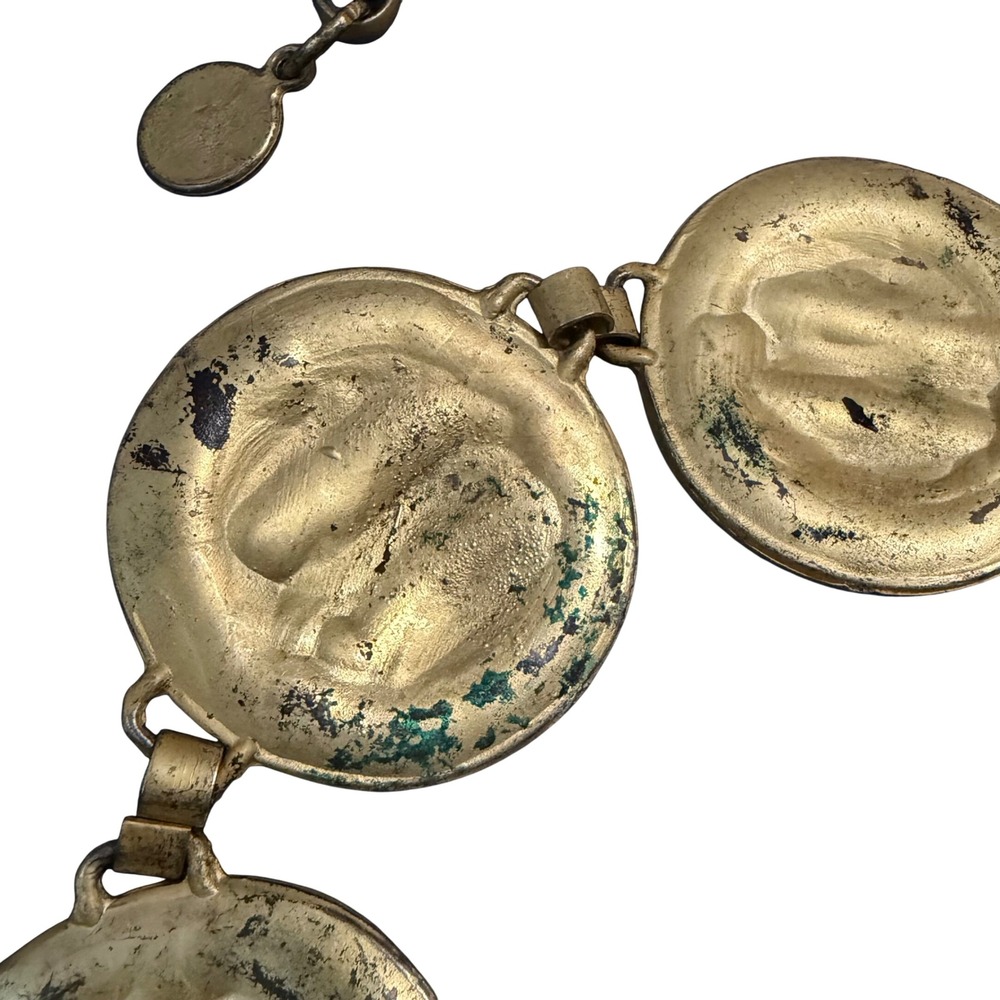 Vintage The Limited Sun Face Medallion Belt Metal 90s Y2K Celestial Astrology - Picture 11 of 14